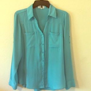 Express portofino blouse teal sz med